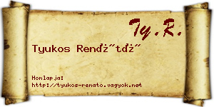 Tyukos Renátó névjegykártya